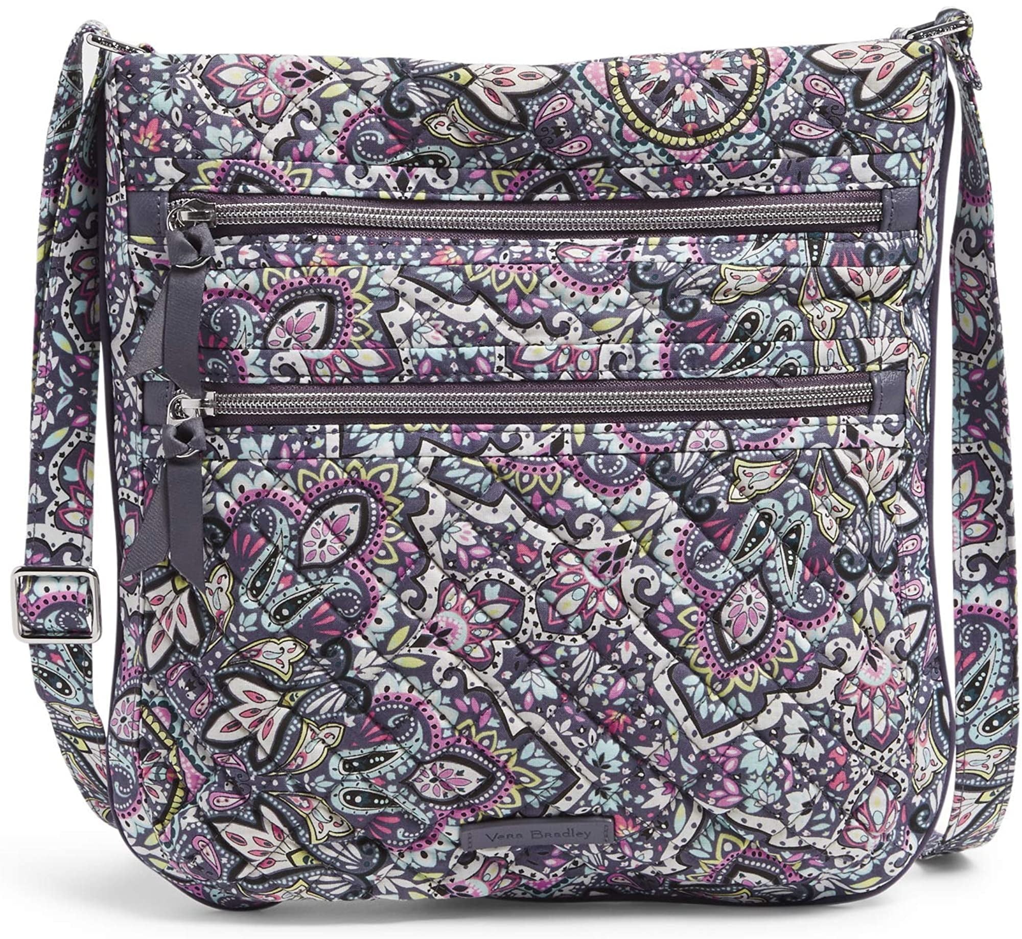 Vera Bradley Crossbody Purse VBG17 lavender pink teal green blue pockets  zippers | eBay